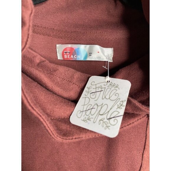 Free People Gigi Set Pullover Sweatshirt Pants Set Brown Size XS NEW Oversized - Picture 9 of 9